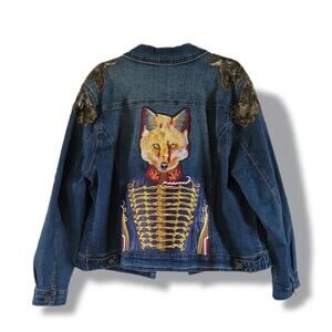 Womens Newly Restructured Updesigned Fox Denim Jacket One Only Size 22